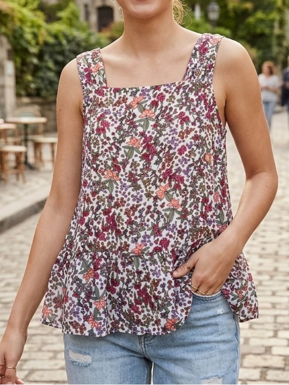 Loft peplum floral top
